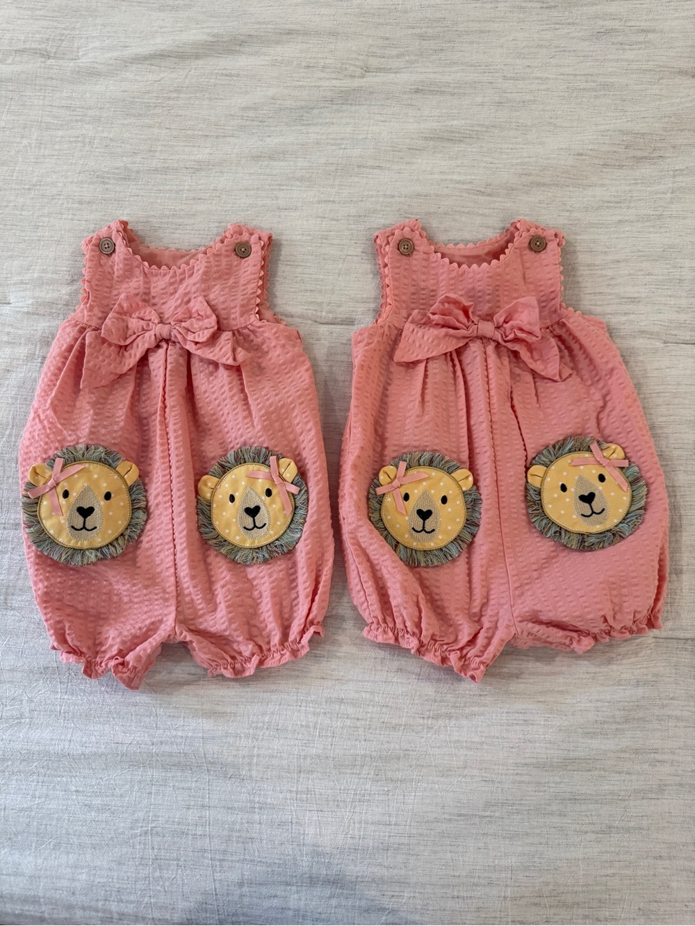 Good lad Pink Baby Girls' Bow Lion Romper - 2-Pack